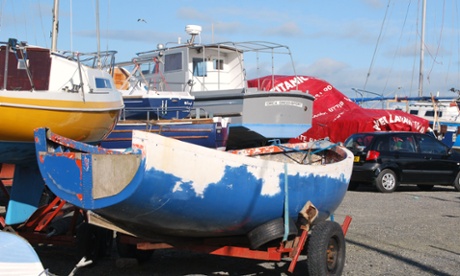 Boats wintering by the Cockle Island Boat Club.