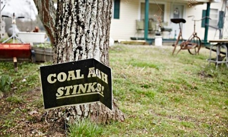 A sign protesting against coal ash in Uniontown