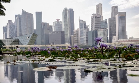 The central business district of Singapore