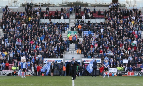 Dave Whelan addresses the crowd before Wigan v Leeds.