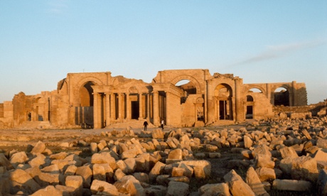 The remains of the ancient Parthian city of Hatra, a 2,000-year-old site in Northern Iraq which officials in Baghdad reports is being demolished by Islamic State.