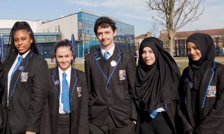 Pupils from the Petchey Academy in Hackney, London