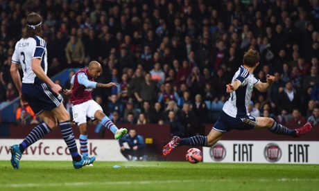 Fabian Delph fires Villa into the lead.