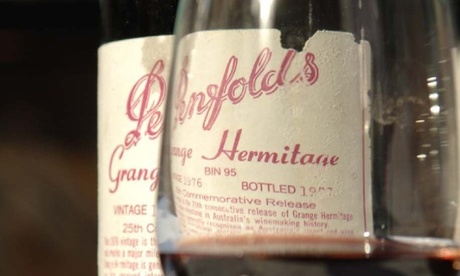 A bottle of Penfolds Grange wine