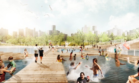 The harbour bath, part of the proposed New York Dryline flood defences.