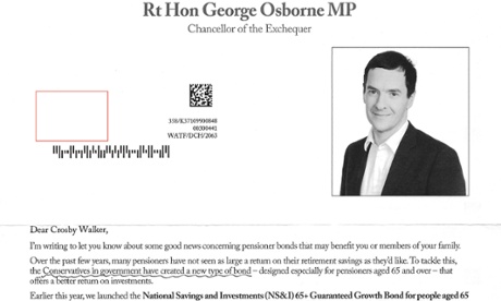 George Osborne has been writing to pensioners.