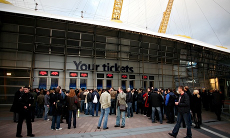 Fans queue for tickets at the O2 arena