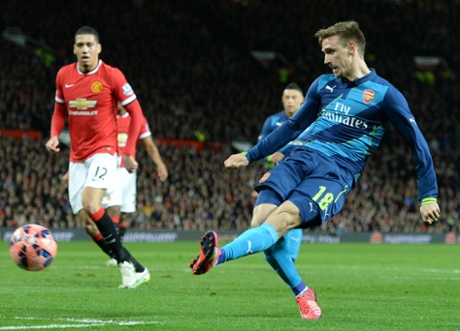 Nacho Monreal is as cool as you like as he fires home from six yards out