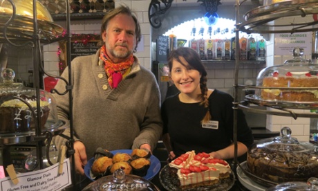 Jacha Potgieter (left) with café manager Natasha Evans.