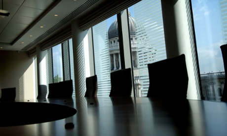 The new London Stock Exchange, Paternoster Square. The boardroom with a view of St Pauls cathedral