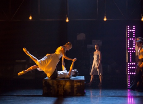 Eve Mutso as Blanche DuBois with Andrew Peasgood as Alan in A Streetcar Named Desire