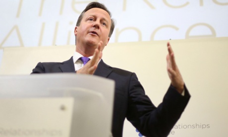 Prime Minister David Cameron speaking at the Relationships Alliance Summit 2014 at the Royal College of GP's in central London