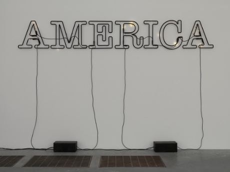 Untitled 2006 by Glenn Ligon, one of his neon series playing with the word America.