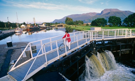 Neptune's Staircase, a series of locks on the Caladonian Canal, Corpach, Scotland.