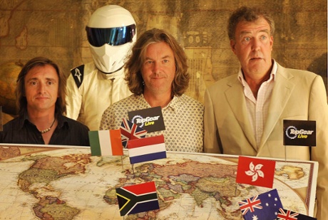 Happier times … Richard Hammond, the Stig, James May and Jeremy Clarkson launch the Top Gear Live world tour in 2009.