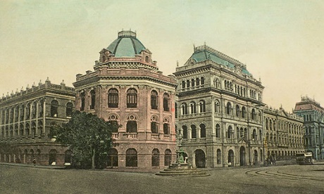 A lithograph illustration of the Writers’ Building, Kolkata.
