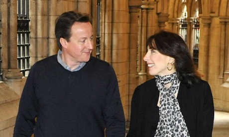 David and Samantha Cameron at a church in Kensington, London, in 2010.