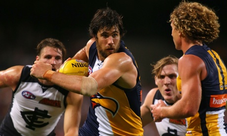 Josh Kennedy goes forward for the Eagles at Domain Stadium (Paul Kane/Getty Images)