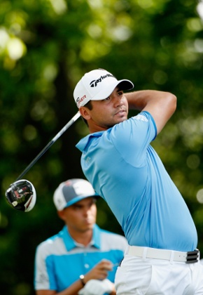 Jason Day tees off
