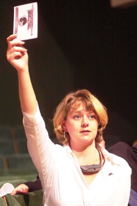 Leanne Wood at the Plaid Cymru conference in 2001.