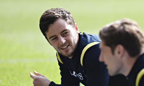 Tottenham's Ryan Mason during training. The club's manager is proud of the way he developed Mason