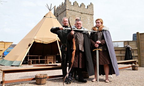 Henry McDonald, centre, with William Kells of the Game of Thrones Experience and Kerriann Kelleher.
