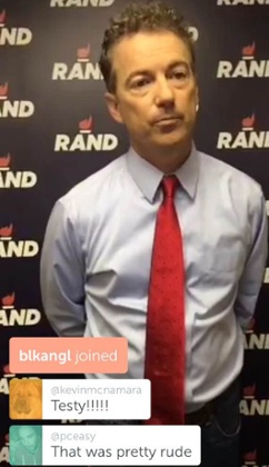 Screenshot with comments from the Rand Paul interview.