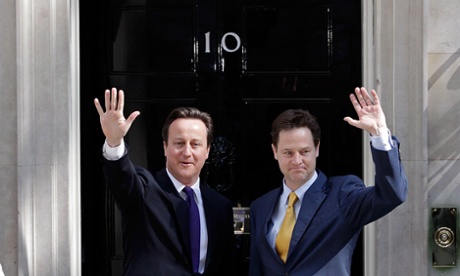 David Cameron and Nick Clegg on their first day in coalition.
