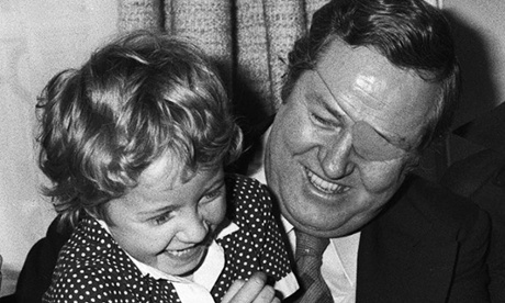Jean-Marie Le Pen, then Front National's leader,  with his daughter Marine in May 1974.
