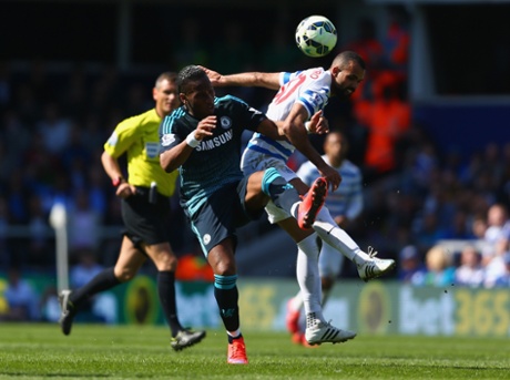 Didier Drogba clashes with Sandro.