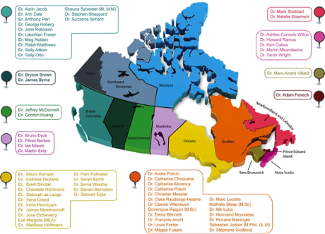 Map of researchers contributing to the Acting on Climate Change report.
