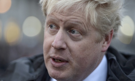 London mayor Boris Johnson attends a rally in Trafalgar Square