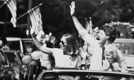 Clinton family campaigning during the 1988 Democratic presidential primaries