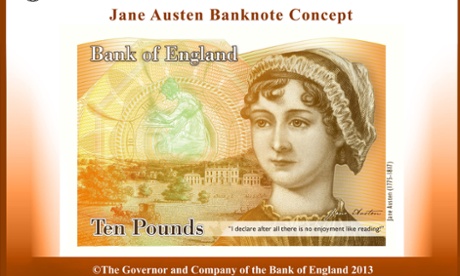 Jane Austen on the new £10 note