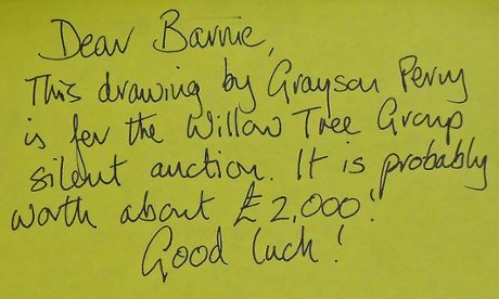 Note from Grayson Perry to the Willow Tree Group