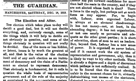 The Manchester Guardian, 14 December 1918.