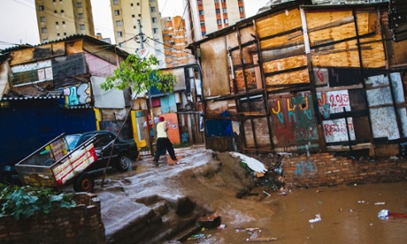 The favela is made up of 600 families, packed close together between two railway lines.
