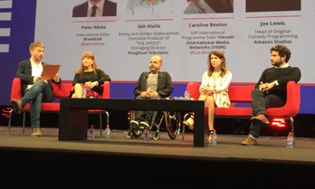 The 'comedy masterclass' panel at MIPTV.