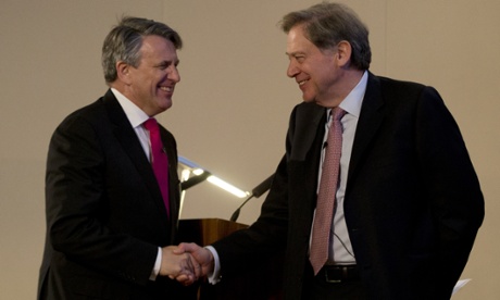 Ben van Beurden, chief executive of Royal Dutch Shell, and BG chairman Andrew Gould.