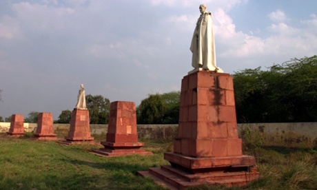 Statues of King George V and other imperial notables and viceroys at the Coronation Park near Delhi, India