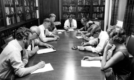 News meeting in the Guardian’s Cross Street office in Manchester, 1 August 1970.
