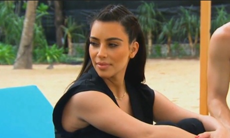 Kim Kardashian with braids on holiday.