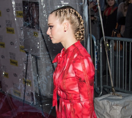 Amanda Seyfried wears a braid for the premiere of While We're Young earlier this month.