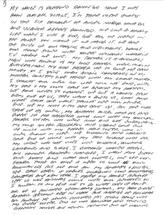 The first page of a letter written by Victorino Chua.