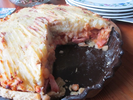 Luncheon meat pie.