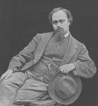 Dante Gabriel Rossetti (1828-1882) in a photograph taken by Lewis Carroll.