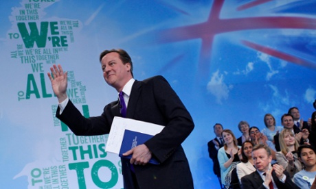 David Cameron launches the Conservative party's manifesto before the last election in 2010.