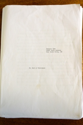Go Set a Watchman manuscript