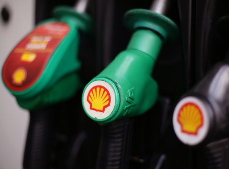 Petrol pumps at a petrol station in London.