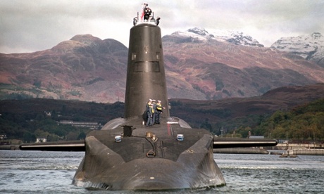 A Trident-class nuclear submarine in Scotland.